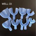 9Pcs/Set Blue Disposable  Dental Impression Trays Plastic Teeth Holders Denture Model Materials Oral Hygiene  Dentist Product