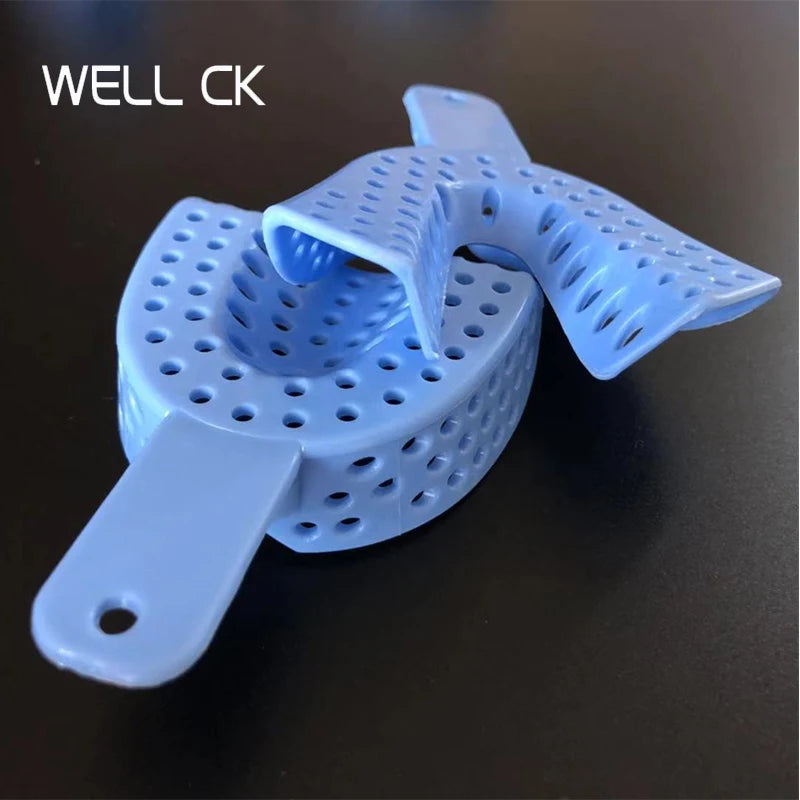 9Pcs/Set Blue Disposable  Dental Impression Trays Plastic Teeth Holders Denture Model Materials Oral Hygiene  Dentist Product