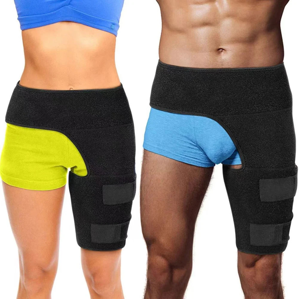 Hip Brace Thigh Compression Sleeve, Hamstring & Groin Compression Support Wrap for Hip Pain Relief Sciatica Muscle Strains