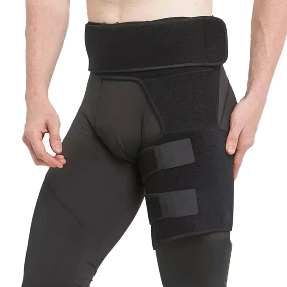 Hip Brace Thigh Compression Sleeve, Hamstring & Groin Compression Support Wrap for Hip Pain Relief Sciatica Muscle Strains