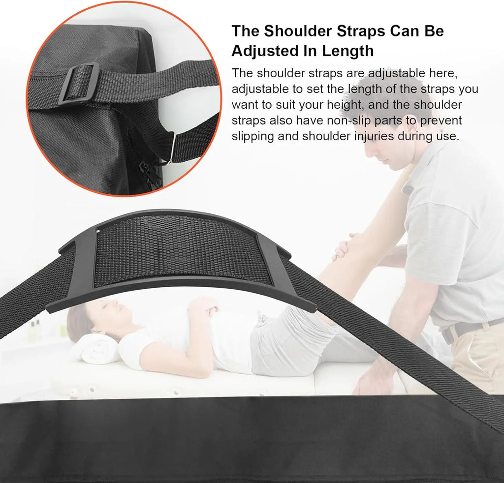 Professional Massage Table Carrying Bag With Wheels&Shoulder Strap Heavy-Duty Foldable Storage Case For Portable Massage Bed