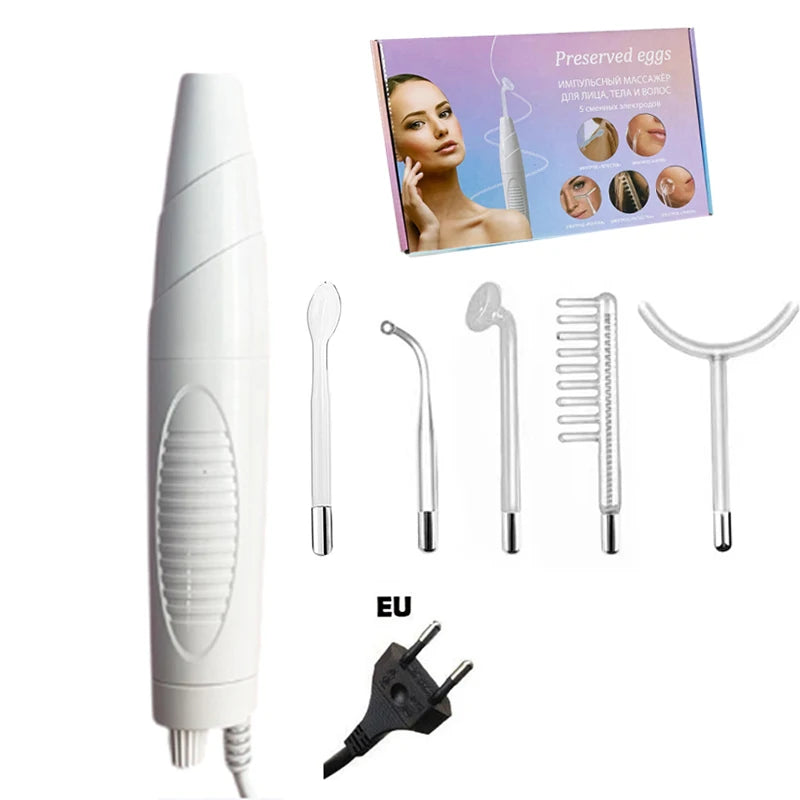 5in1 high frequency face wand improve skin elasticity portable handheld high skin therapy wand machine neon argon