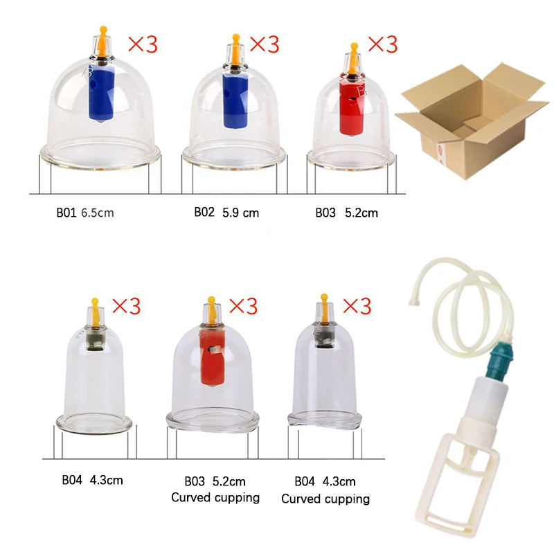32/24/18/10/6 Cupping Therapy Set Vacuum Massage Tool Cupping Cup Massage Tool Set Ventosaterapia  Masaje Profissional Copo