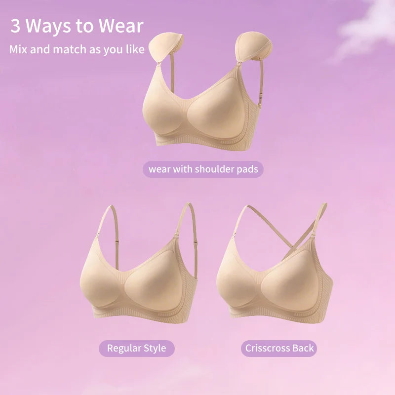 LERVANLA Post-Surgery Bra for Breast Cancer Recovery Seamless Adjustable Comfort Bra with Removable Pads for All-Day Comfort