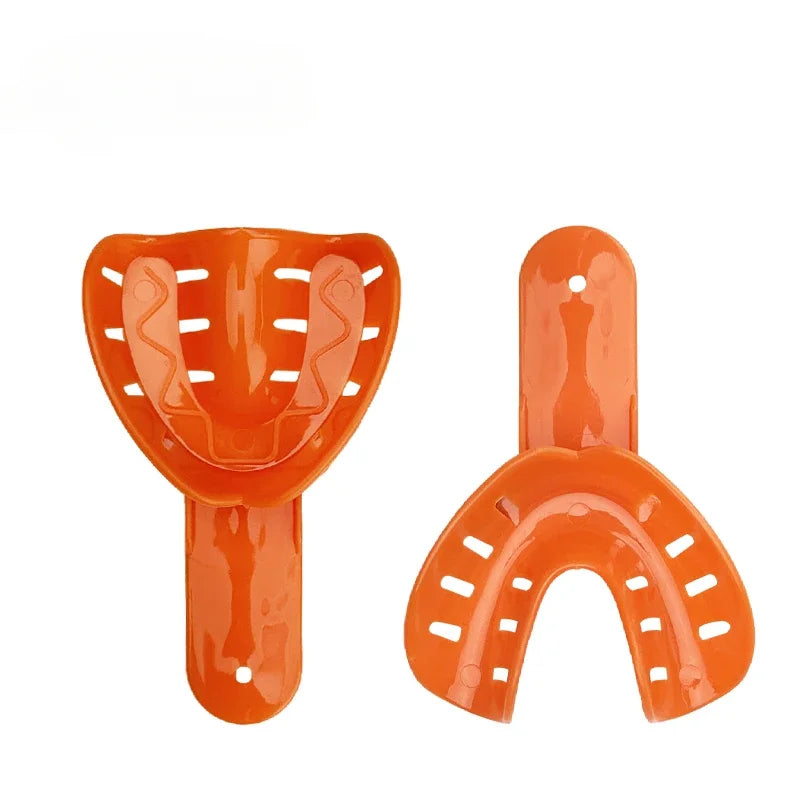 10Pcs=5Pair Disposable Dental Impression Trays Plastic Teeth Holder Trays Are Rounded Edges for Childrens Adults Cleaning Tools