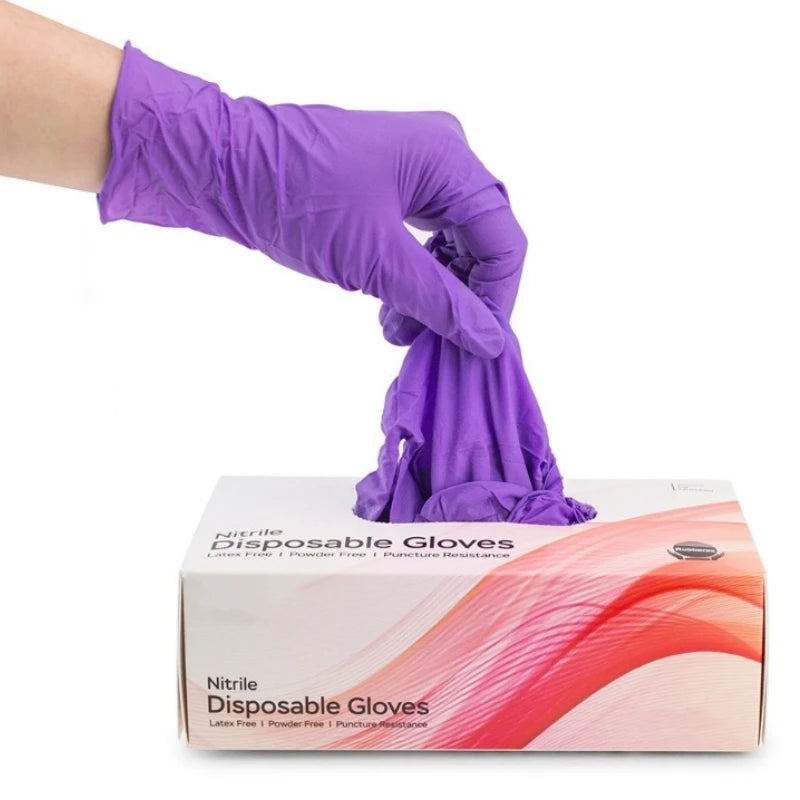 20/100PCS Purple Nitrile Gloves Disposable 5Mil Thick Industrial Safety Work Gloves Kitchen Cleaning Tattoo Mechanic Auto Gloves