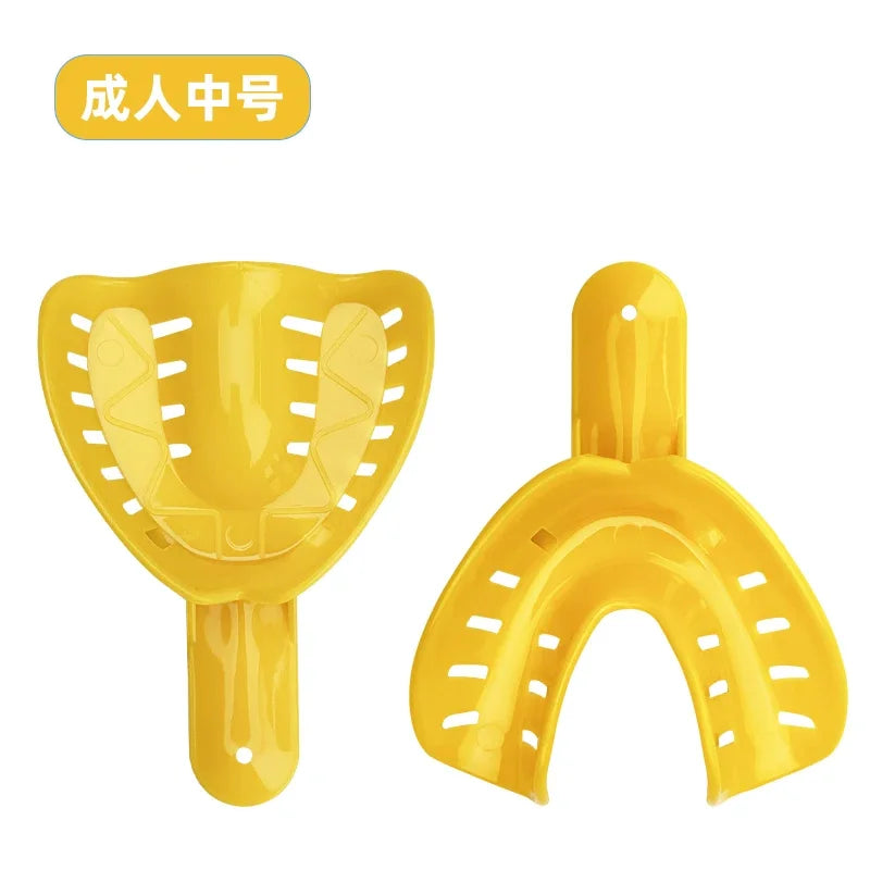 10Pcs=5Pair Disposable Dental Impression Trays Plastic Teeth Holder Trays Are Rounded Edges for Childrens Adults Cleaning Tools