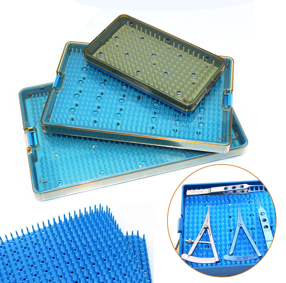 Sterilization Tray Case Box Silicone Sterilization Tray Ophthalmic Dental Surgical Instruments Disinfection Box Autoclave