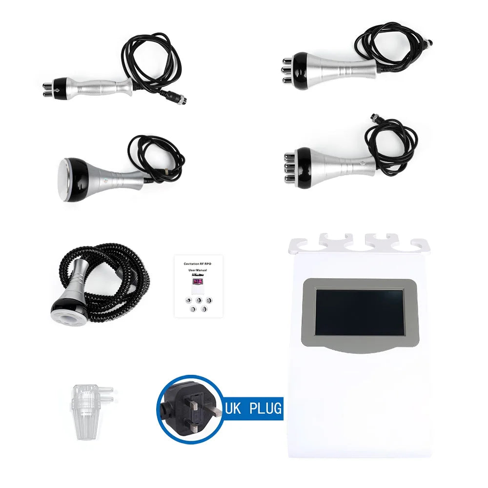 5 in 1 40K Ultrasonic Cavitation RF Vacuum Beauty Machine with Laser Pads for Skin Smoothing Body Shaping Home Salon Care Device