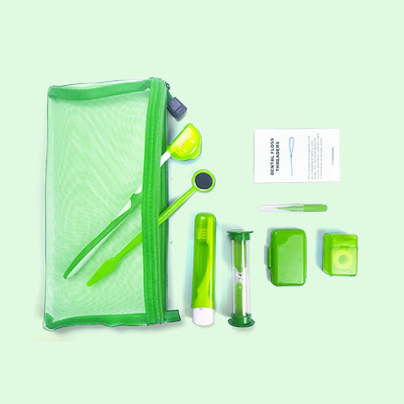 8pcs/set Oral Cleaning Care Dental Teeth Orthodontic Kits Whitening Tool Portable Outdoor Suit Interdental BrushOral Care