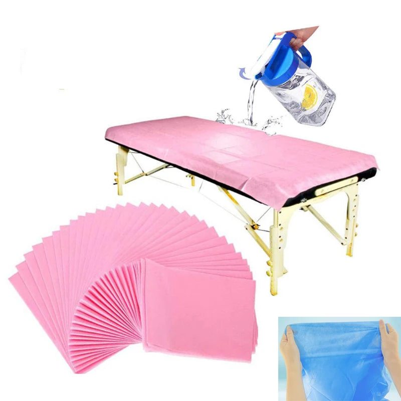 Non woven disposable massage bed sheets, suitable for beauty salons, spa centers, hotel travel, 10 sheets of 80x180cm bedding