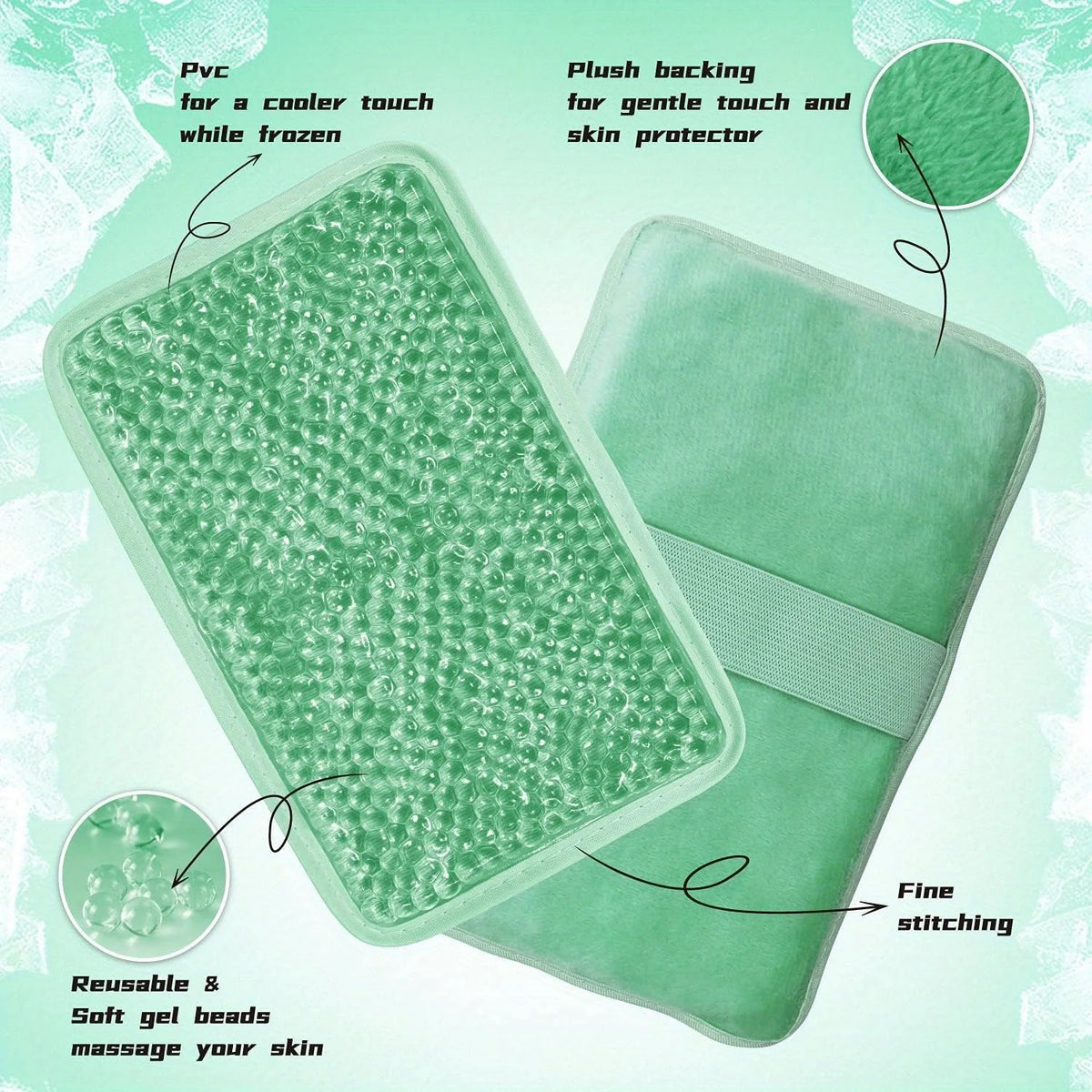 Cold & Hot Therapy Eye Mask Gel Ice Pack Reusable Cooling Eye Face Neck Hand Pads for Sports Injuries Face Massager