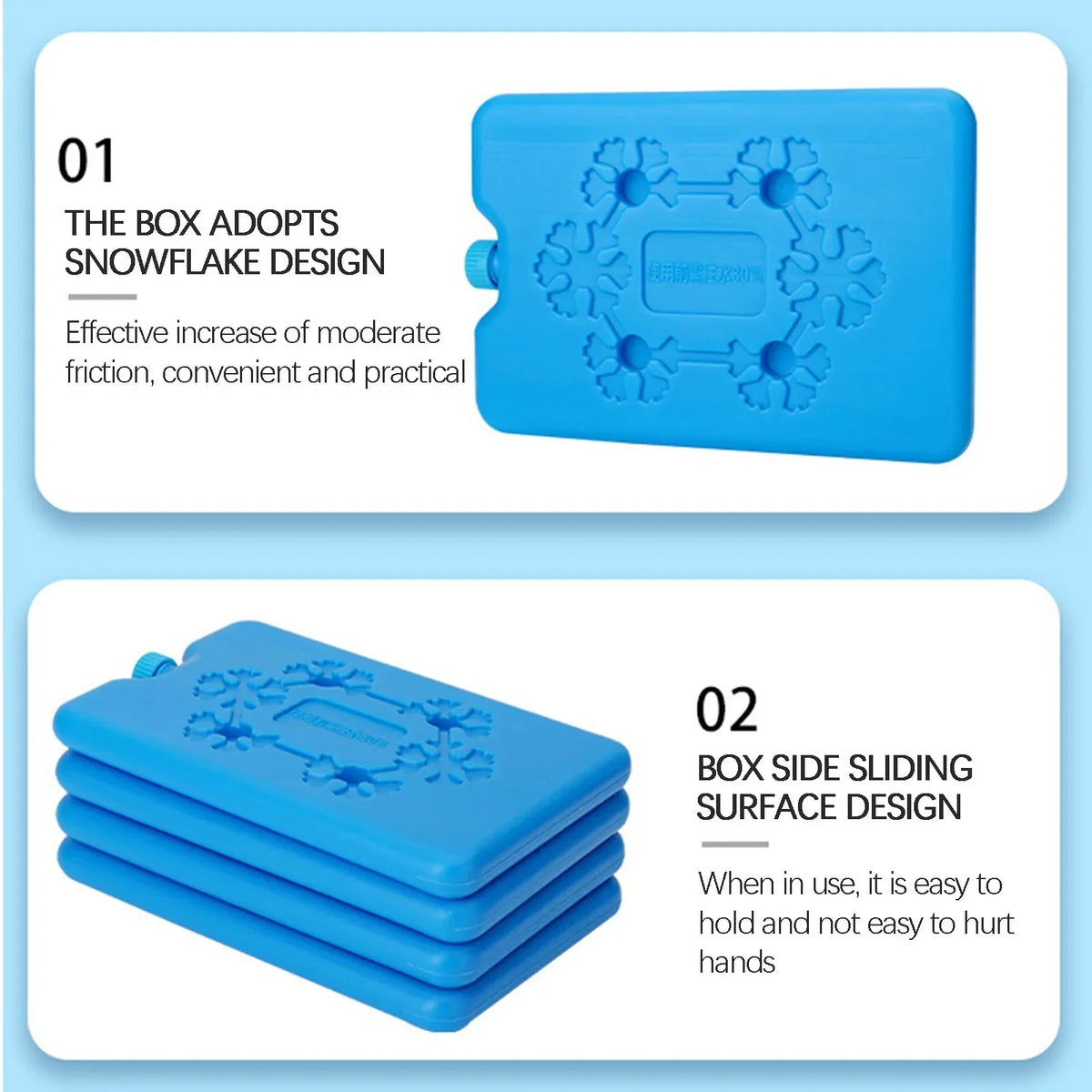 Ice Packs for Travel Ice Blocks for Picnic Travel Lunch Reusable Cool Cooler Pack Bag Fresh Food Storage Water Injection Box