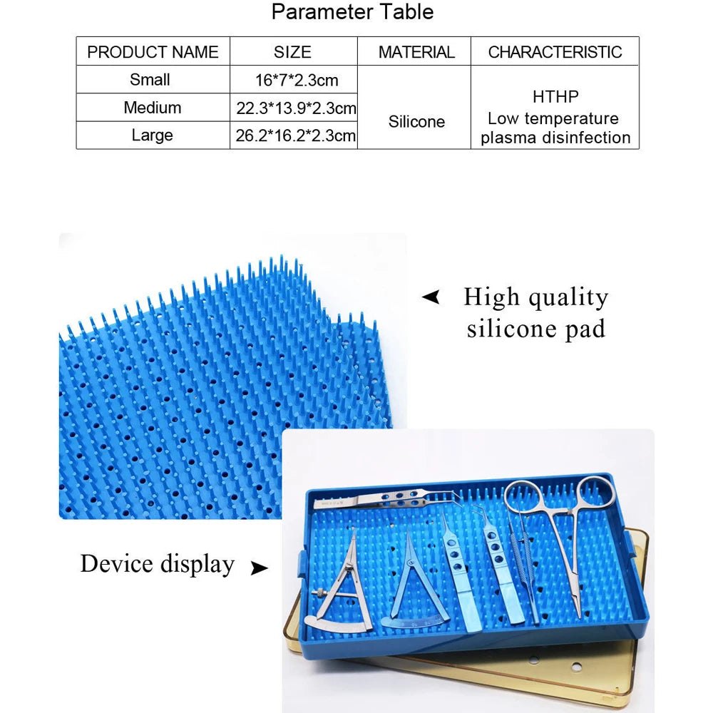 Sterilization Tray Case Box Silicone Sterilization Tray Ophthalmic Dental Surgical Instruments Disinfection Box Autoclave