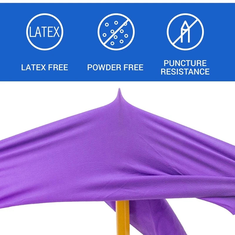 20/100PCS Purple Nitrile Gloves Disposable 5Mil Thick Industrial Safety Work Gloves Kitchen Cleaning Tattoo Mechanic Auto Gloves