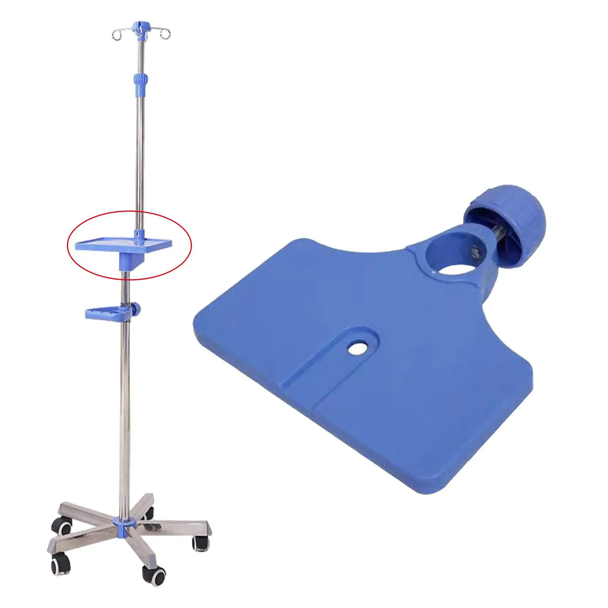 IV Pole Tray Fixed Storage Shelf IV Pole Accessory for Small Items Phones