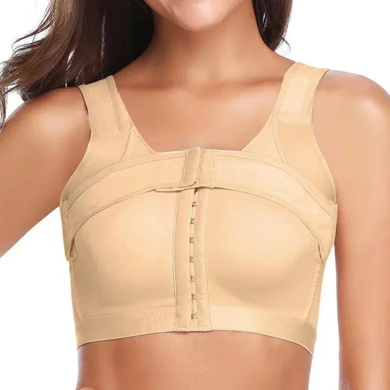 Guudia Front Hook Post Surgery Bra Front Closure Surgical Recovery Everyday Bra Wireless Mastectomy Bra with Adjustable Straps