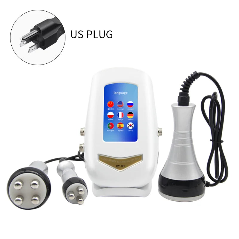 3 In 1 Beauty Body Slimming Massager Cavitation Machine Multi-Functional Device Face Body Tightening Lifting Spa Skincare Tool