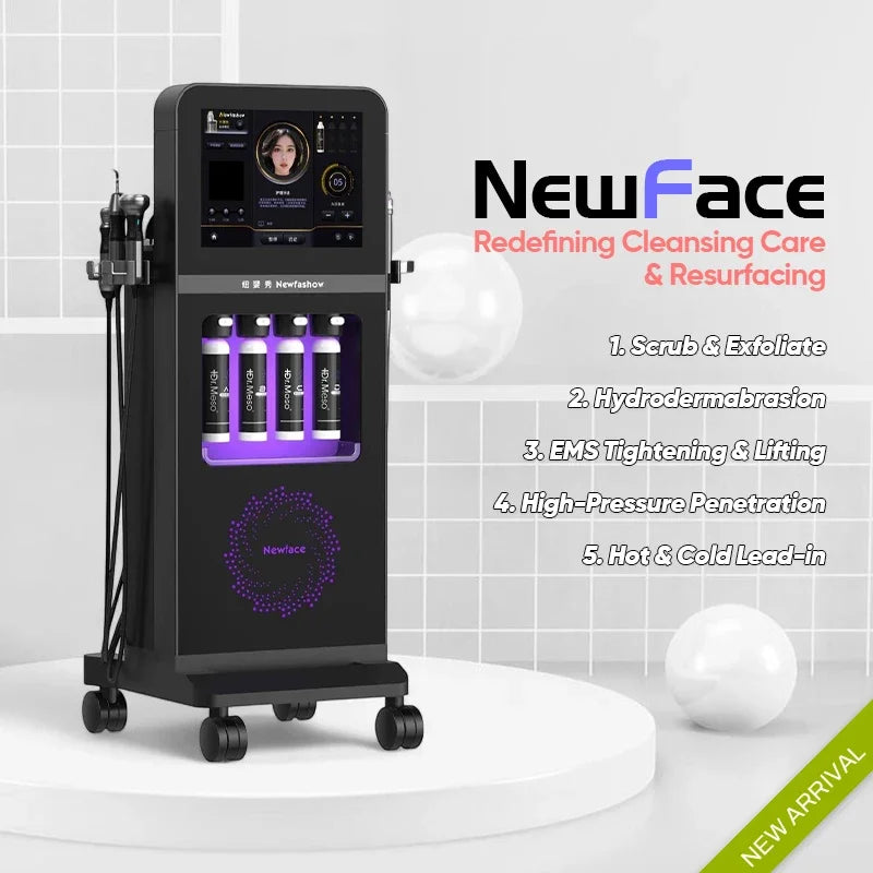 NewFace HydroFacial Hydrodermabrasion Machine Deep Cleansing Exfoliator Blackhead Removal Skin Firming Beauty Spa Device