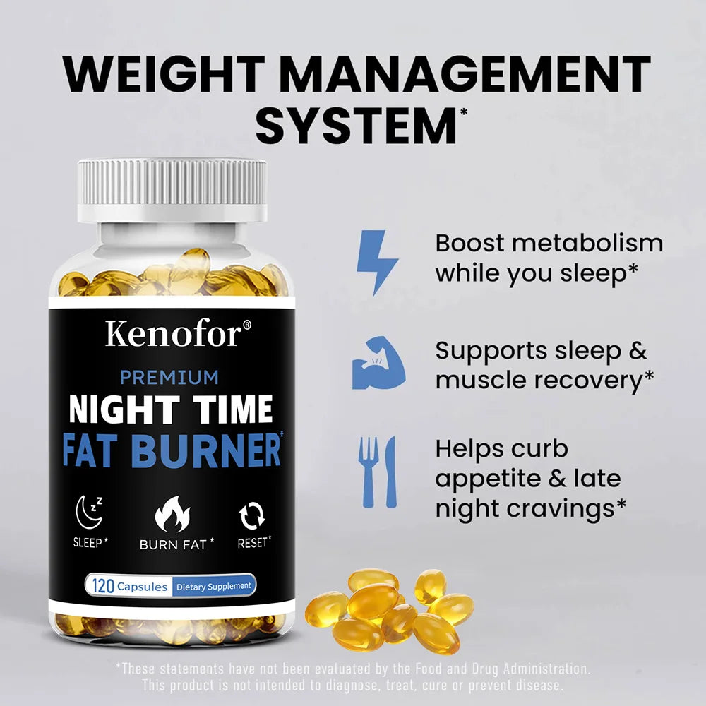 Nighttime Fat Burner Supplement - for Weight Loss, Boost Metabolism, Suppress Appetite Diet,Healthy Weight Management