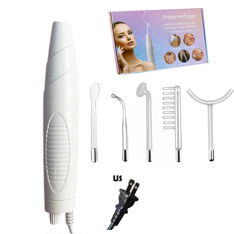 5in1 high frequency face wand improve skin elasticity portable handheld high skin therapy wand machine neon argon
