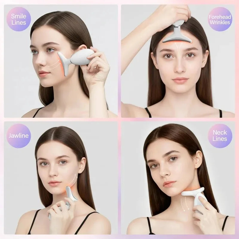 Handheld 7-color Facial Therapy Beauty Device with 3 Beauty Modes, USB Rechargeable Facial Wrinkle and Anti-aging Skin Care Tool