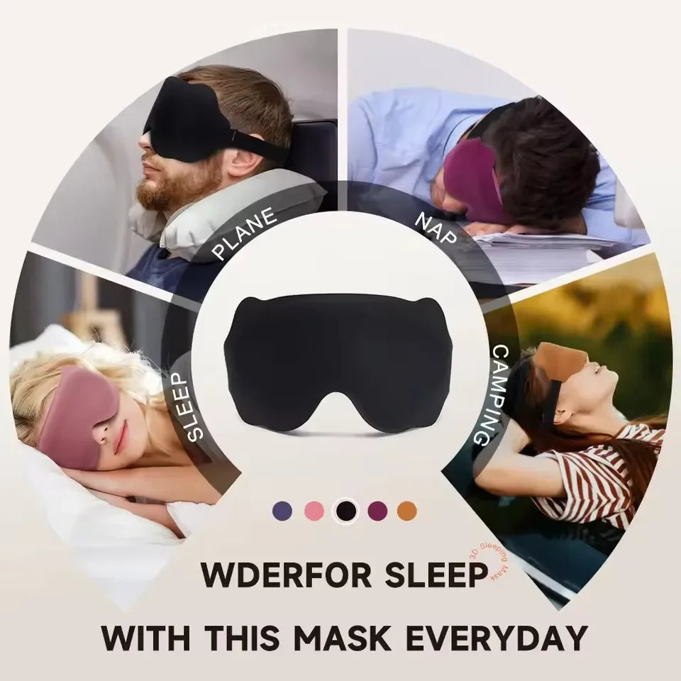 6D Sleep Mask Blockout Light Blindfold Sleeping Aid Eye Mask Soft Memory Foam Face Mask Eyeshade Slaapmasker Eye Cover Patch