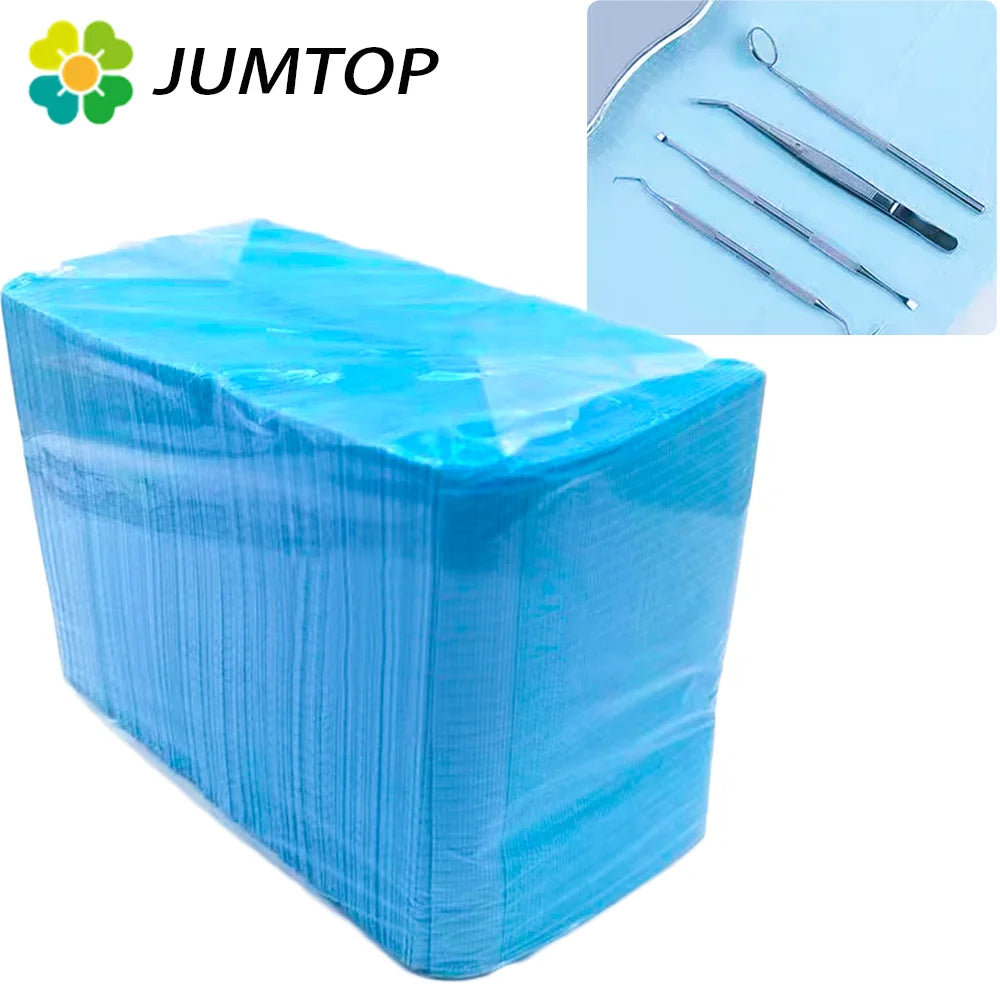 125Pcs Dentistry Disposable Dental Bibs Dentist Paper Scarf Tattoo Odontologia Dental Material Clean Pad Tattoo Table Covers