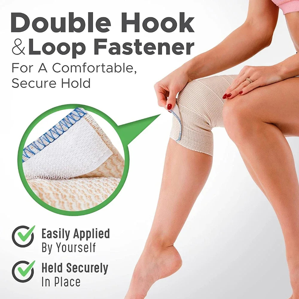 Premium Elastic Bandage Wrap Wide Compression Bandage with Hook & Loop Closures for Wrist,Knee,Ankle,Foot Sprains,Sport Injuries