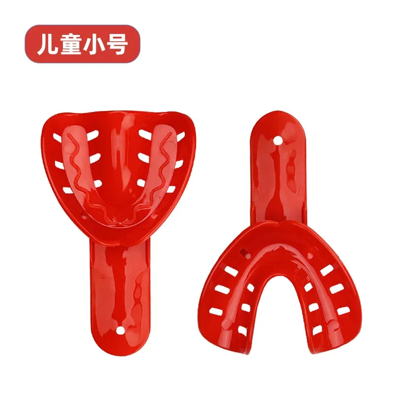 10Pcs=5Pair Disposable Dental Impression Trays Plastic Teeth Holder Trays Are Rounded Edges for Childrens Adults Cleaning Tools