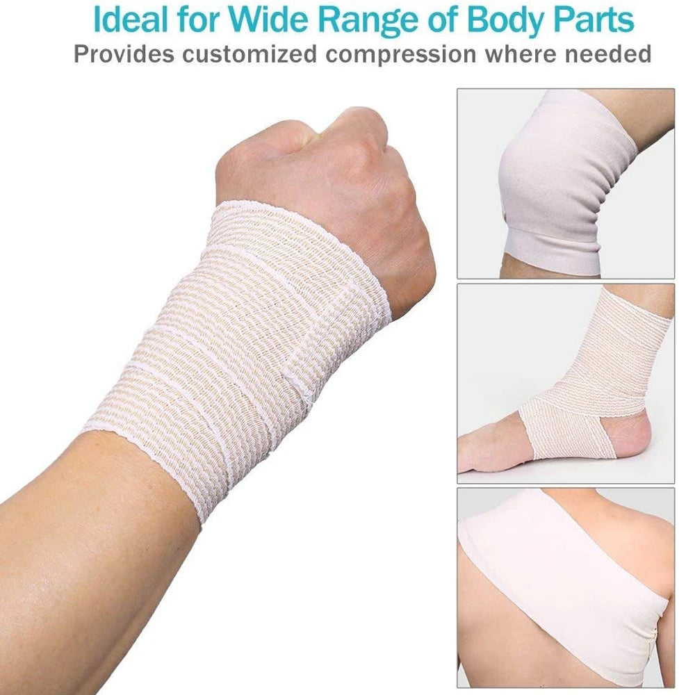 1 Roll Elastic Bandage Wrap Compression Bandage with Self-Closure,Ideal for ,Calf,Sports,Sprains,Wrist,Ankle and Foot