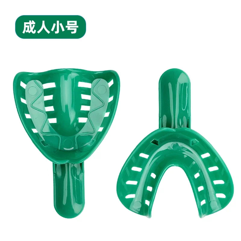 10Pcs=5Pair Disposable Dental Impression Trays Plastic Teeth Holder Trays Are Rounded Edges for Childrens Adults Cleaning Tools