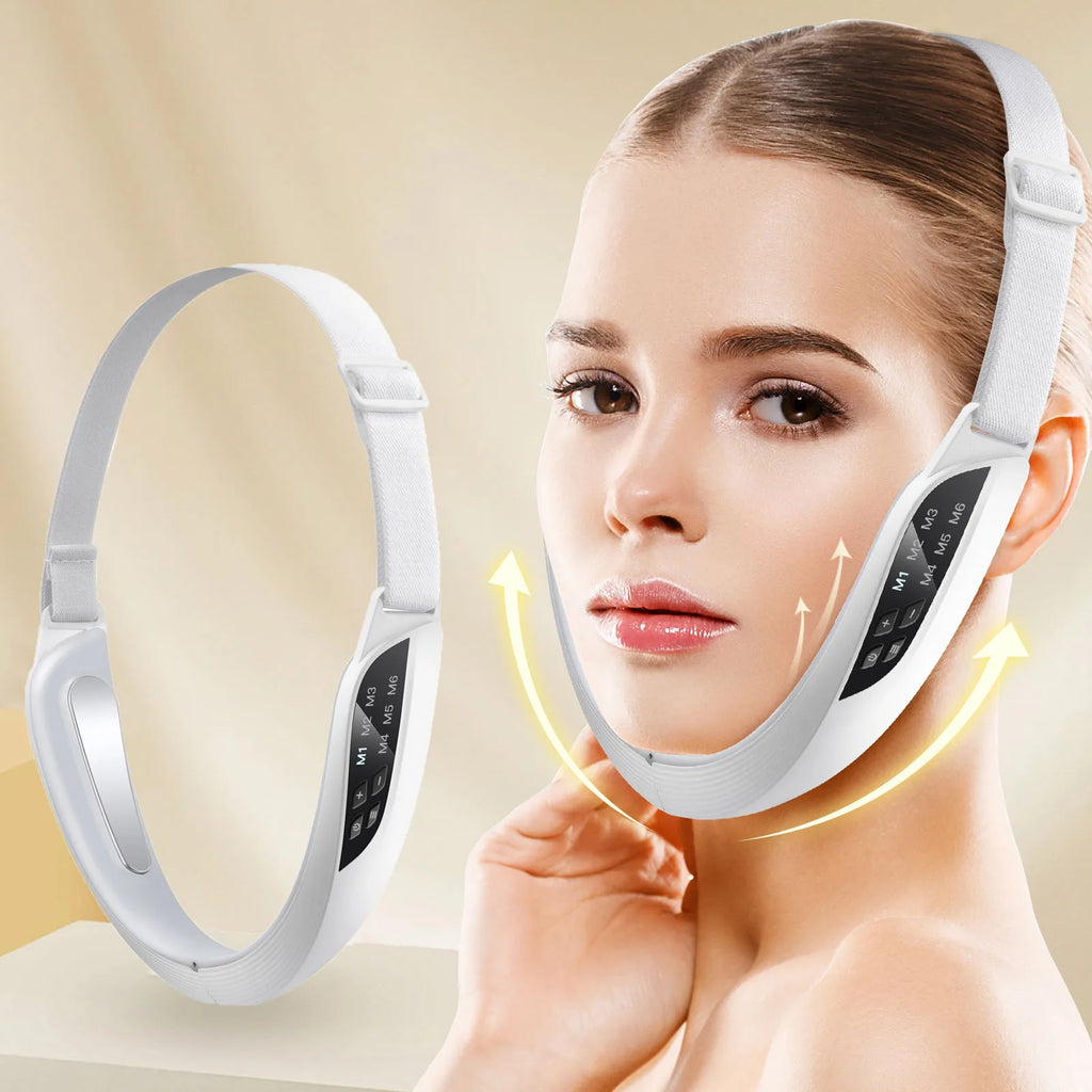 Electric V Face Lifting Beauty Device 6 Modes 8 Levels EMS Micro-current Firming Facial Massager Double Chin Removal Skin Care