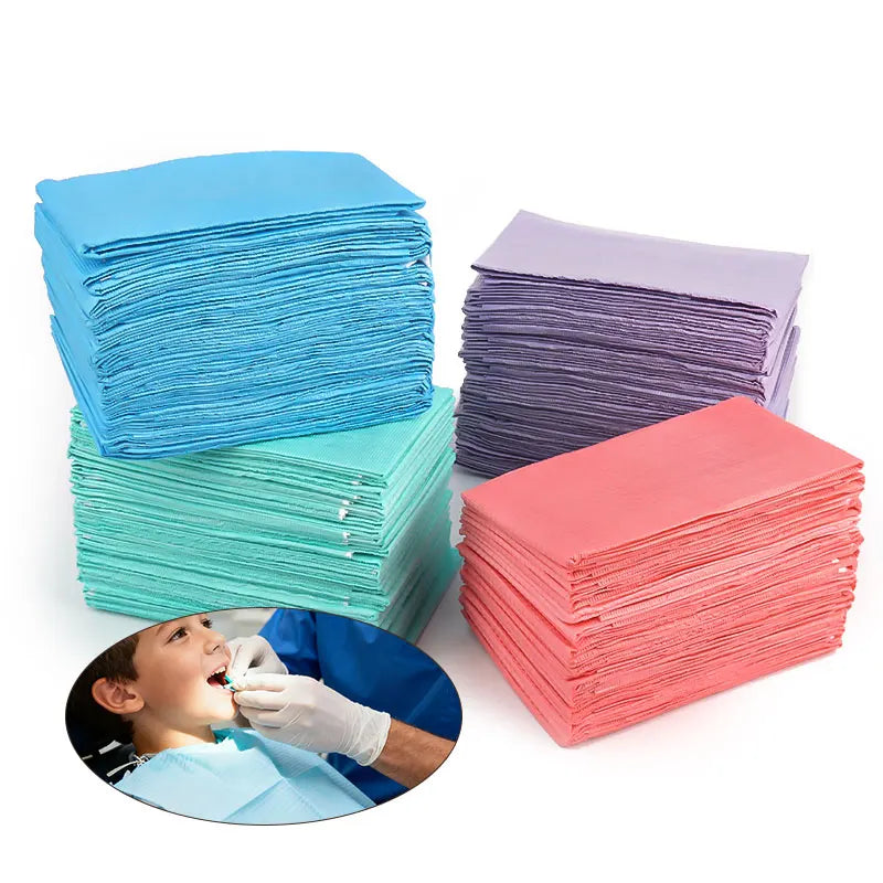 30 Pcs Disposable Dental Bibs with Ties Waterproof Sheets scarf Tattoo Cleaning Wipes Dental Clinic Tattoo Scarf Makeup Tool