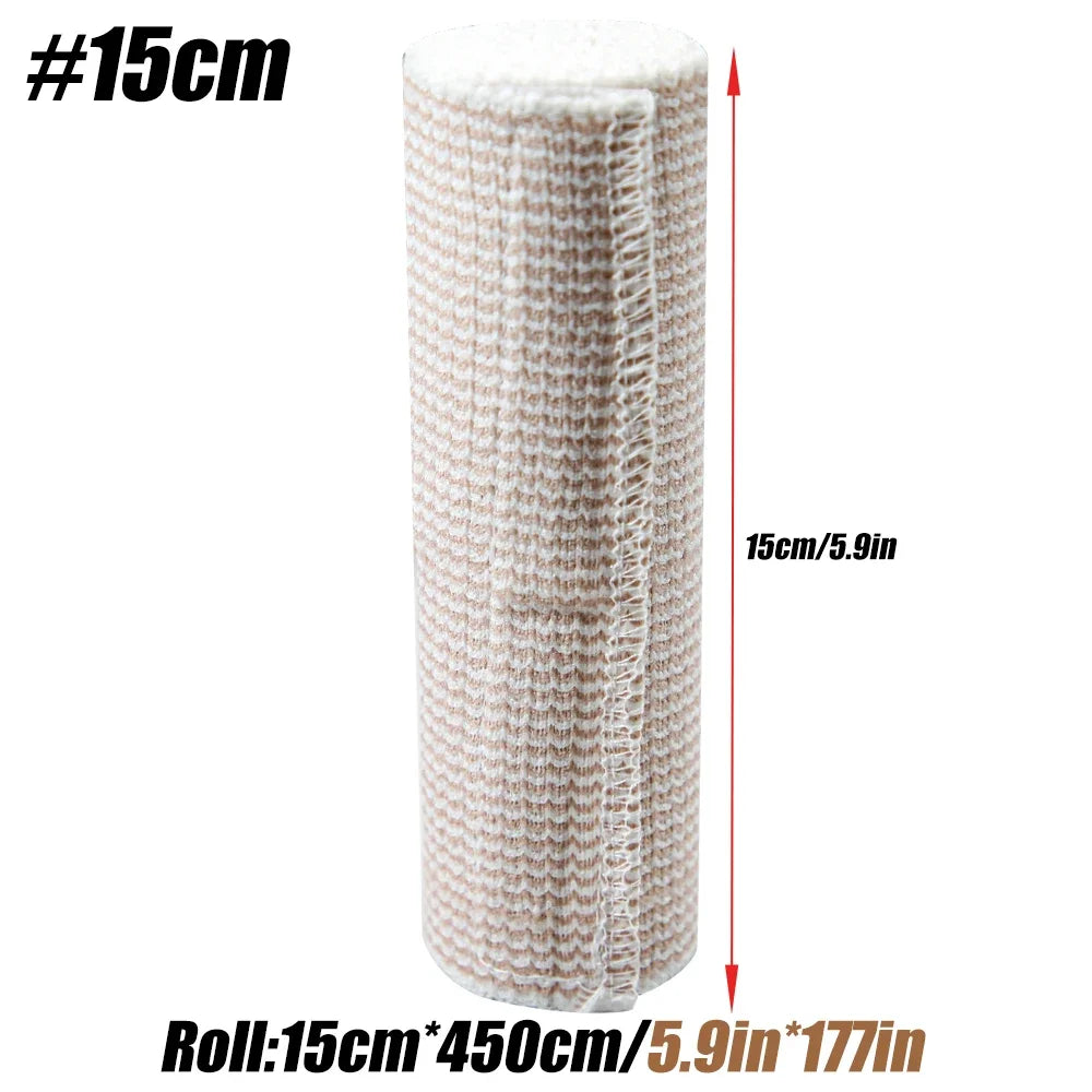 1Roll Elastic Bandage Wraps Compression Bandage with Self Closure Washable Reusable Elastic Bandage for Sports Sprained Injuries