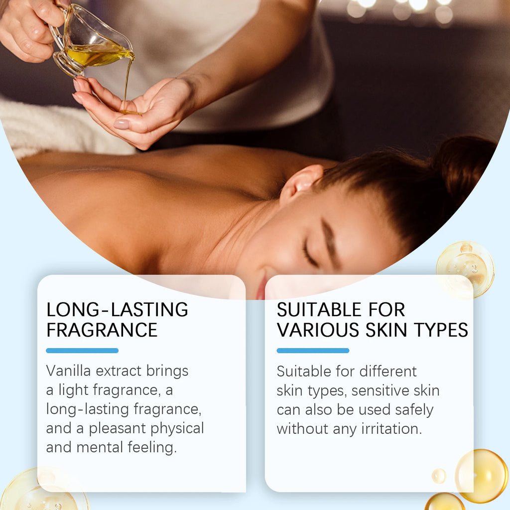 Caramel Vanilla Body Massage Oil Improve Moisturizing Relieve Stress Strengthen Nourishing Muscle Relaxing Body SPA Body Oils
