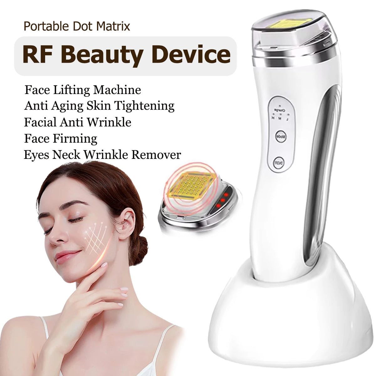 RF Radio Frequency Face Lifting Device Dot Matrix Beauty Massager Home Wrinkle Remover Skin Tightening Facial Massage Machine