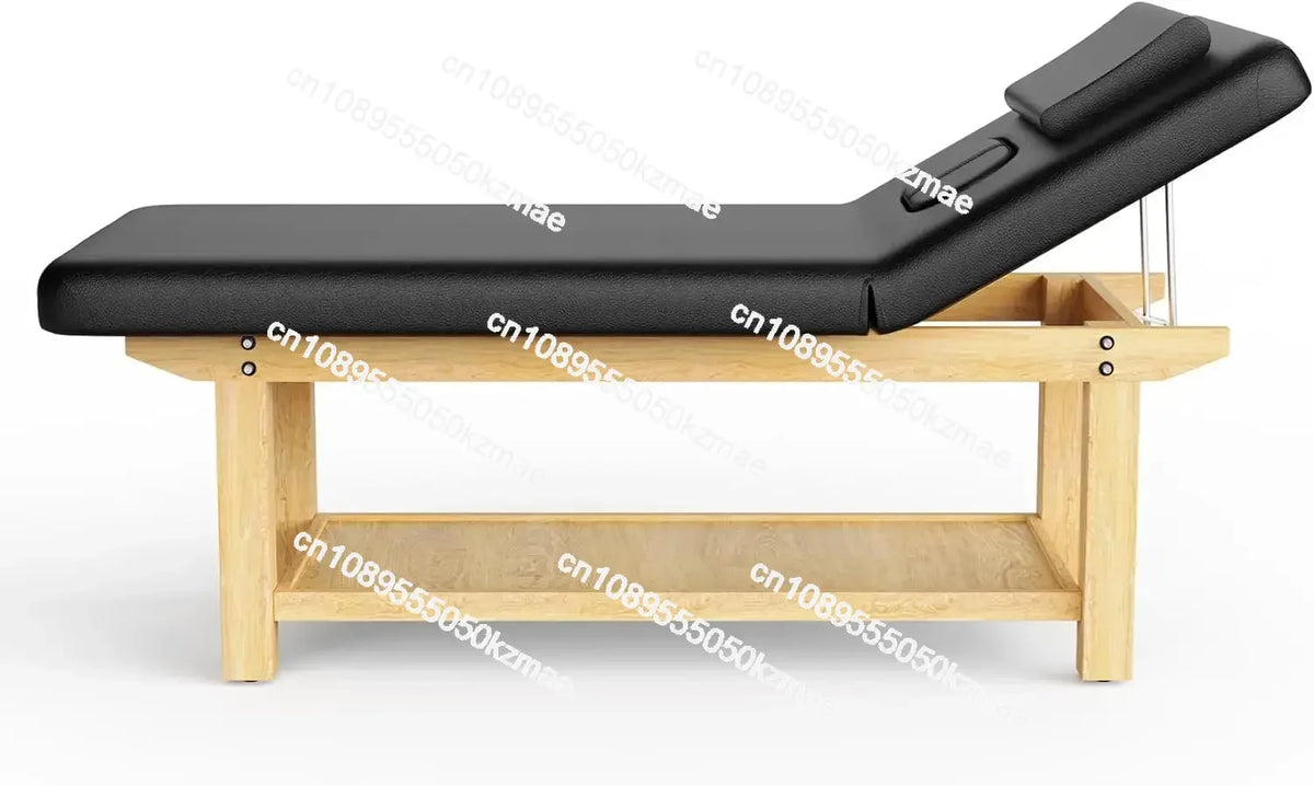Wood Wide Stationary Massage Table for Treatment Table Physical Therapy Table Spa Facial Bed PU Leather 31.5'' W × 75'' L Heavy