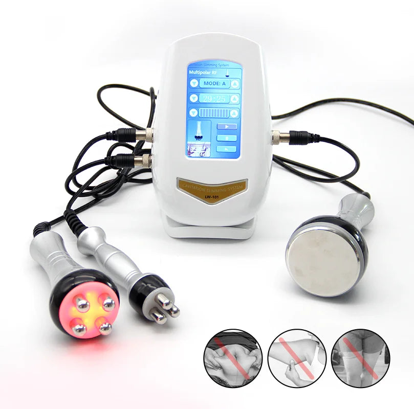 3 In 1 Beauty Body Slimming Massager Cavitation Machine Multi-Functional Device Face Body Tightening Lifting Spa Skincare Tool