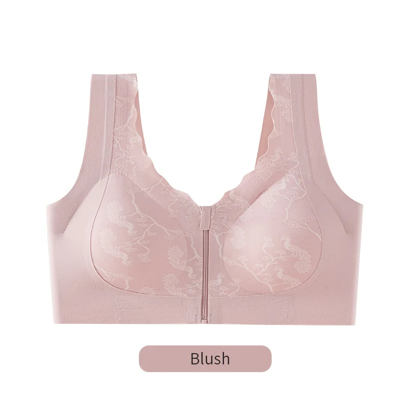 866 Post-Mastectomy Bra Front Zipper Wireless Comfortable Bra for Breast Cancer Surgery Recovery  Daily Wear New Style