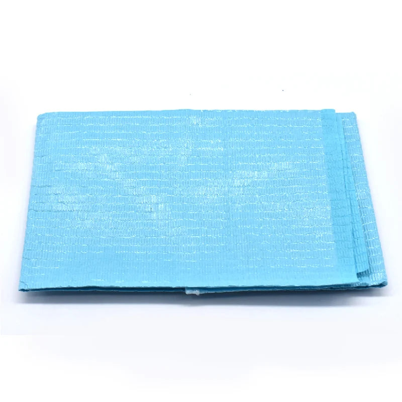 30 Pcs/pack Disposable Dental Bibs with Individual Ties Waterproof Sheets Blue