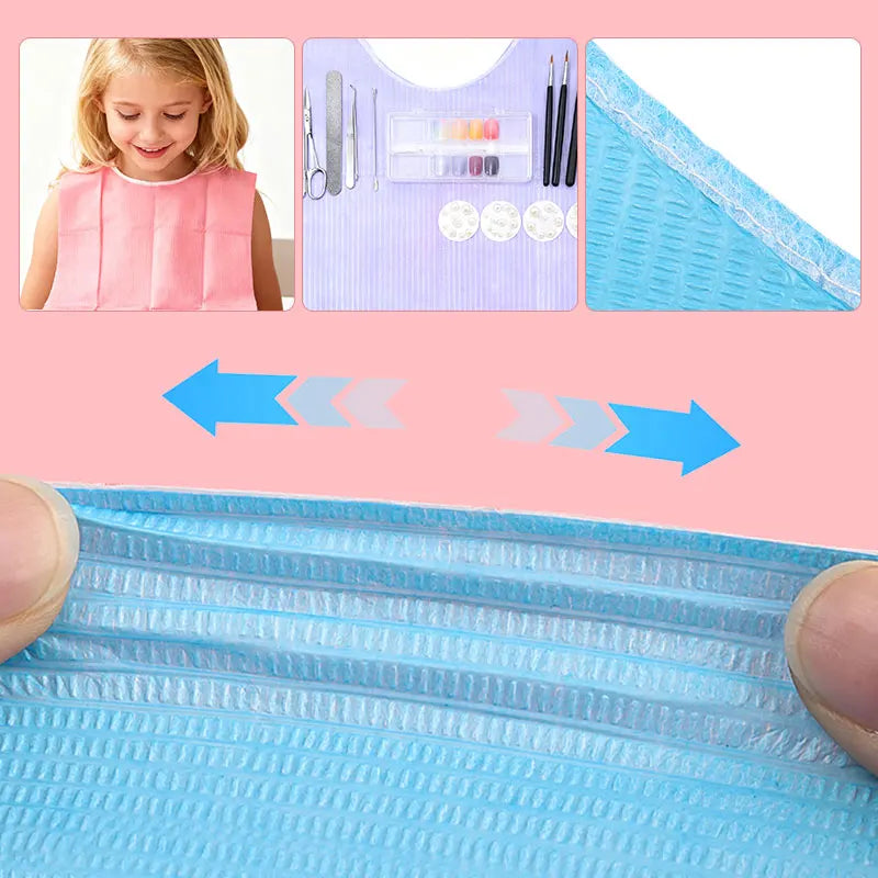 30 Pcs Disposable Dental Bibs with Ties Waterproof Sheets scarf Tattoo Cleaning Wipes Dental Clinic Tattoo Scarf Makeup Tool