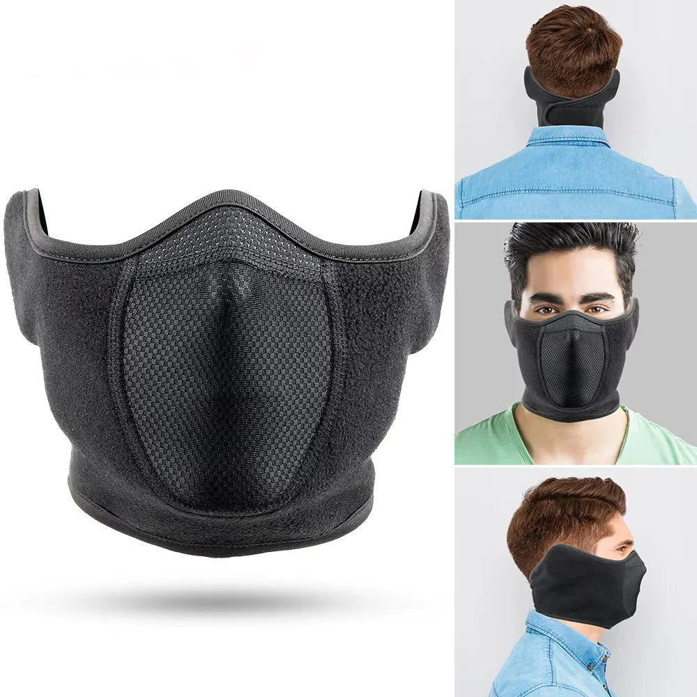 Outdoor face mask cycling antifreeze head cover winter skiing face protection warm ear mask fleece windproof face mask