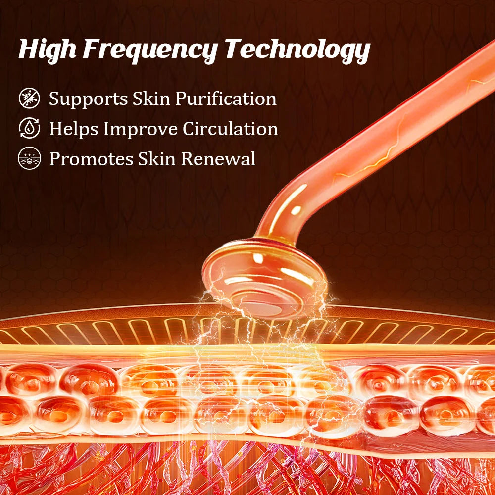High Frequency Facial Wand Glass Electrode Neon Argon Skin Care Beauty Device Scalp Care Portable Massager Home Use Tool