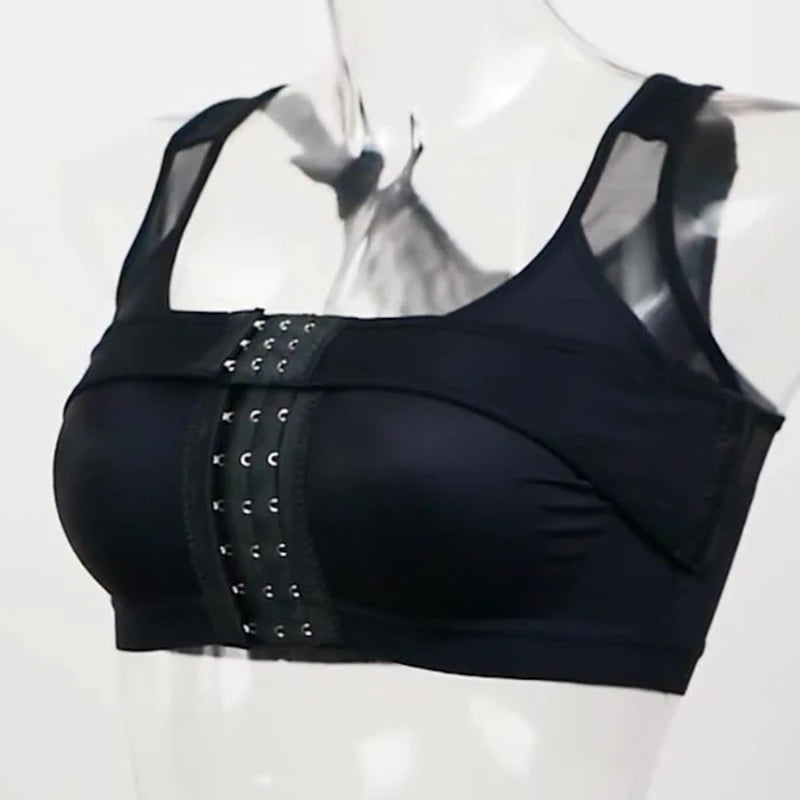 Women Post-Surgery Shaper Front Closure Bra Compression Posture Corrector Crop Top With Breast Support Band NEW