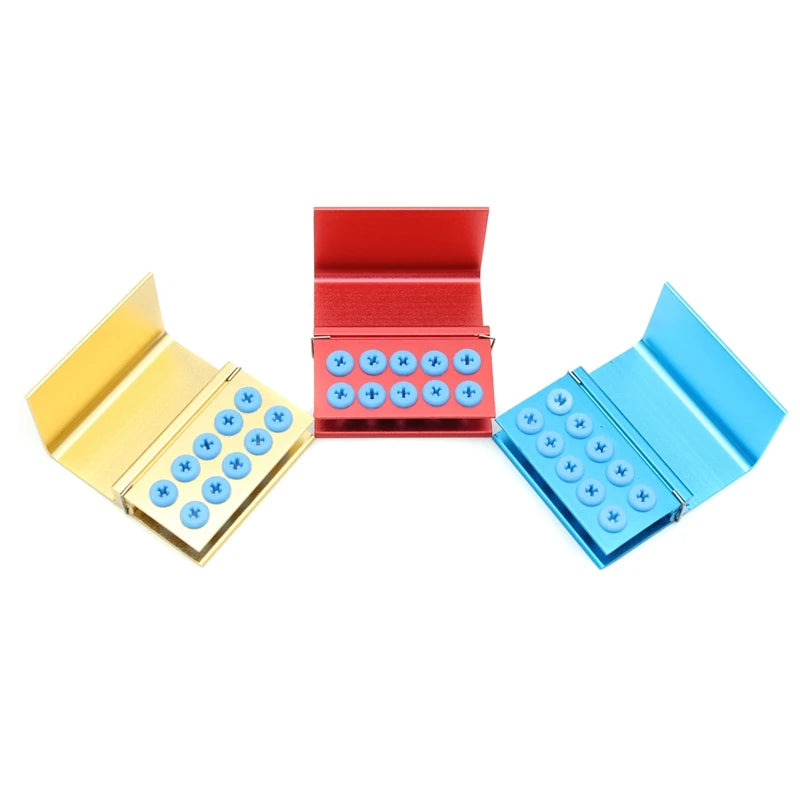 Dental Burs Drill Disinfection Block FG Bur RA Bur Sterilization Holder Autoclavable Aluminium 10 Holes Dentistry Material