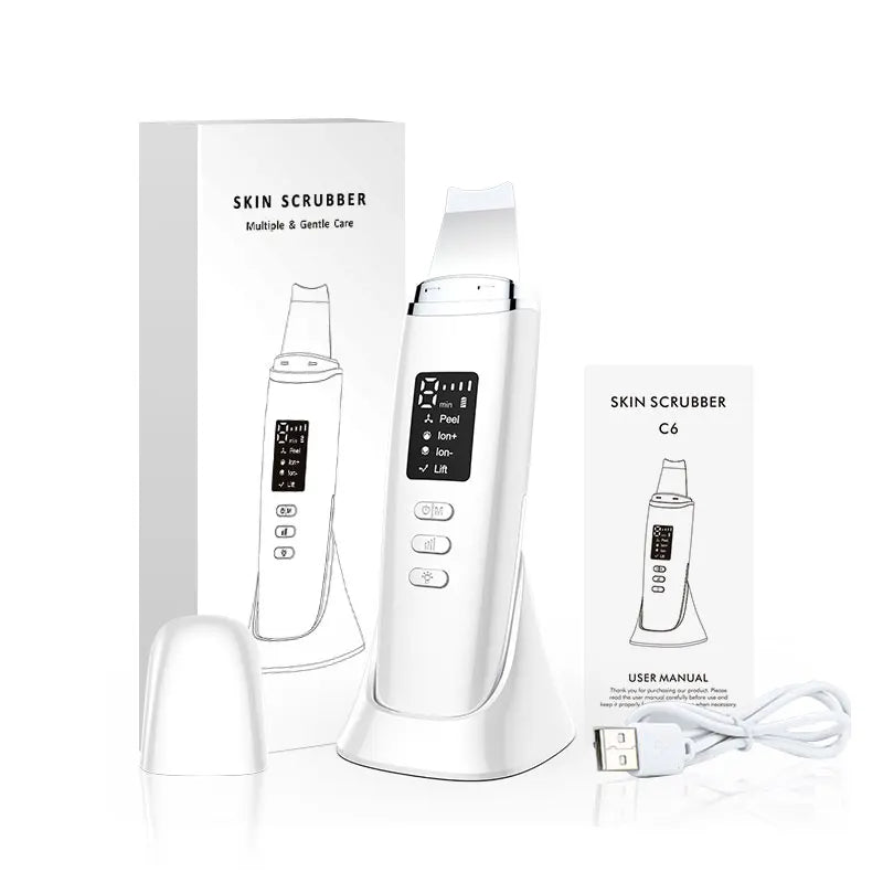 Ultrasonic Skin Scrubber Ultrasonic Deep Face Cleaning Peeling Blackhead Remover Facial Shovel Cleanser Lifting Skin Care
