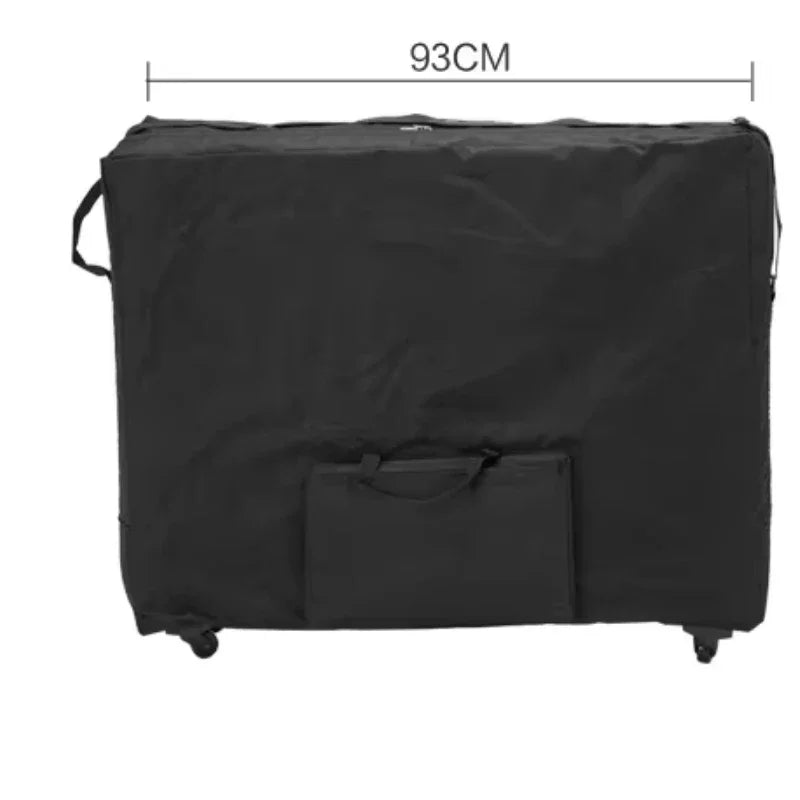 Waterproof Portable Massage Bed Storage Bag with Wheeled Travel Case Wear-Resistant Oxford Cloth Backpack with Folding Legs