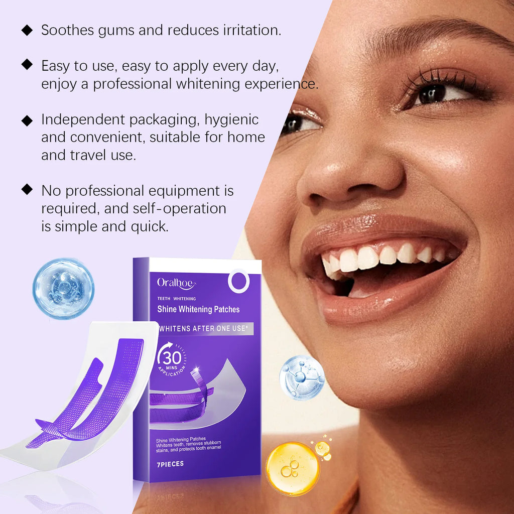 Purple Teeth Whitening Strips Brighten Tooth Remove Plaque Stain Cleaning Oral Hygiene Reduce Sensitivity Bleaching Dental Tools
