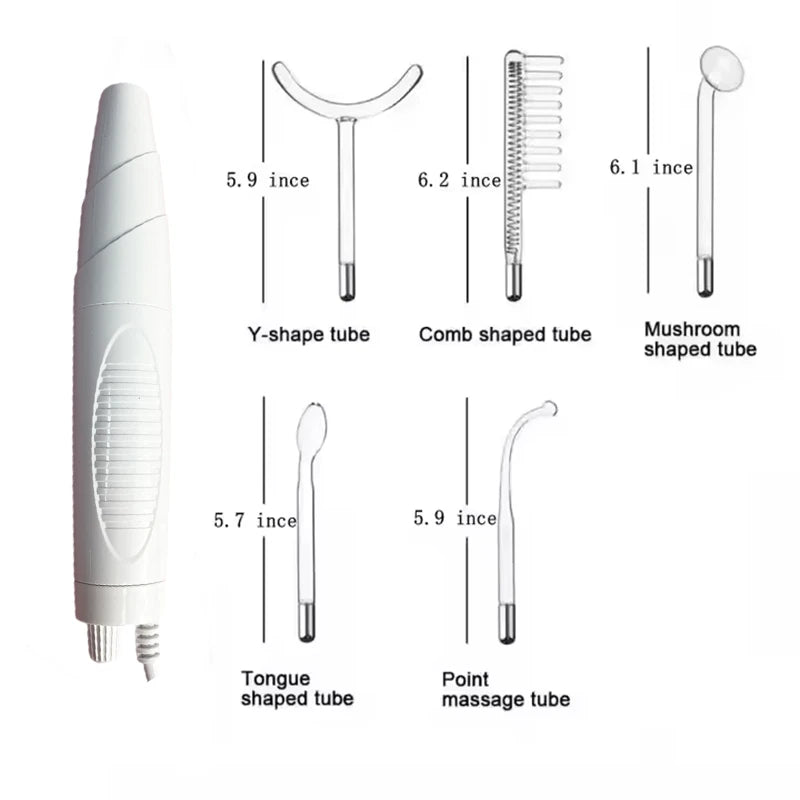5in1 high frequency face wand improve skin elasticity portable handheld high skin therapy wand machine neon argon